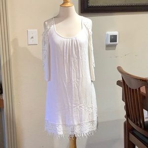 Nina Leonard white lace dress